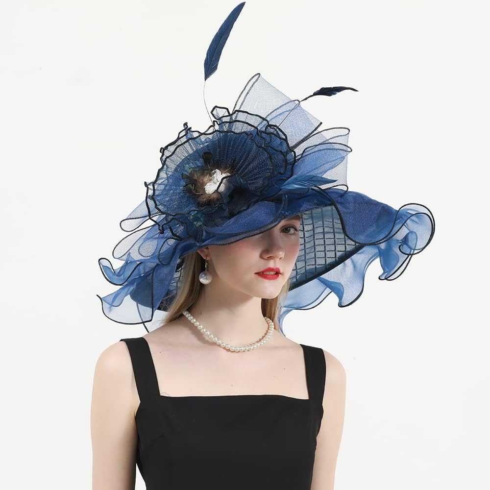 Womens Organza Church Derby British Fascinator Kentucky Hats for Women