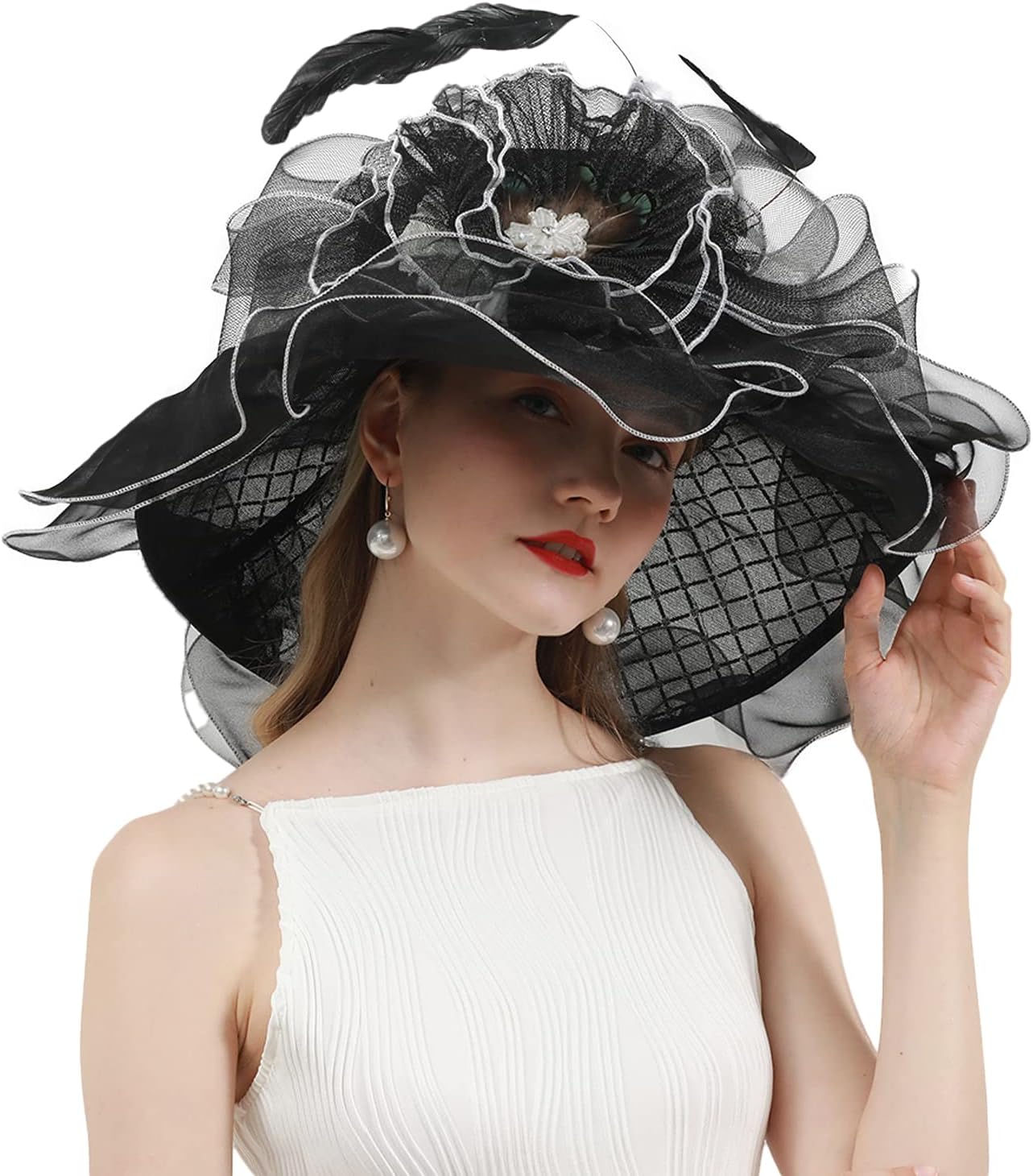 Womens Organza Church Derby British Fascinator Kentucky Hats for Women