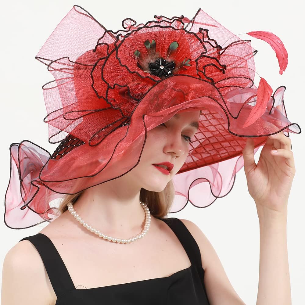 Womens Organza Church Derby British Fascinator Kentucky Hats for Women