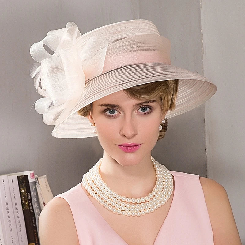 EE 1003 Spring and Summer/Stylish/Horsetail Yarn/Fascinators Flowers/Ribbon/Elegant Tea Party/Tulle Fabric Hats Headpiece