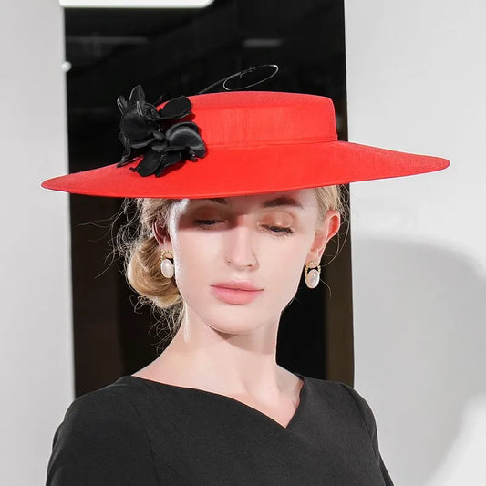 EE 1013  Ms Flower Decoration Elegant  British Leisure Hat