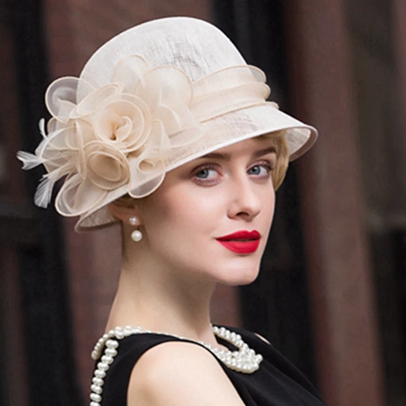 EE 1024 Spring and Summer/Stylish/Fascinators Flowers/Feather/Sinamay/Elegant Tea Party/Tulle Fabric Hats Headpiece