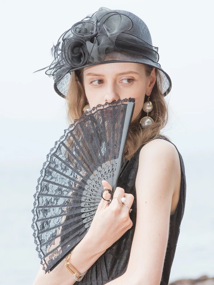 EE 1024 Spring and Summer/Stylish/Fascinators Flowers/Feather/Sinamay/Elegant Tea Party/Tulle Fabric Hats Headpiece