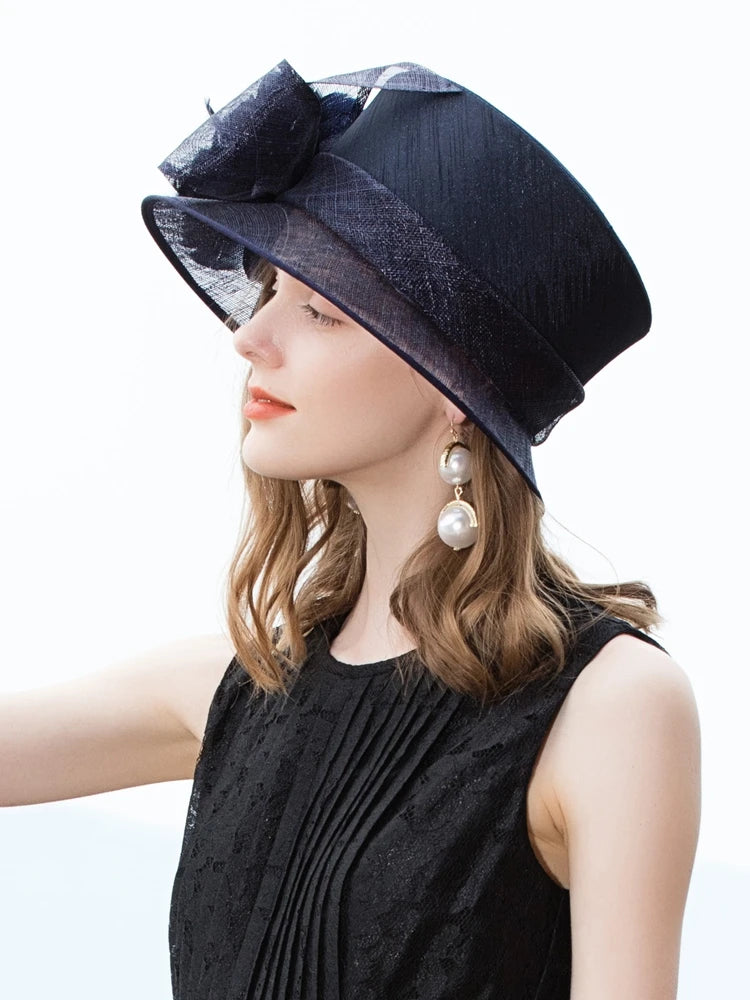 EE 1047 Spring and Summer/Striking/Bowknot/Feather/Floral/Abaca/Elegant/Special Occasion/Flat Cap/Tulle Fabric Hats Headpiece