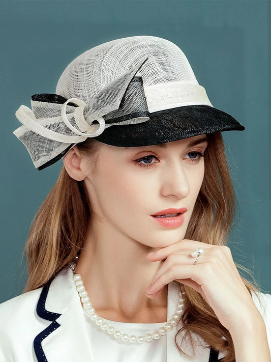 EE 1048 Spring and Summer/Casual/Leisure/Daily Wear/Bowknot/Sinamay/Sunbonnet/Peaked Cap/Tulle Fabric Hats Headpiece