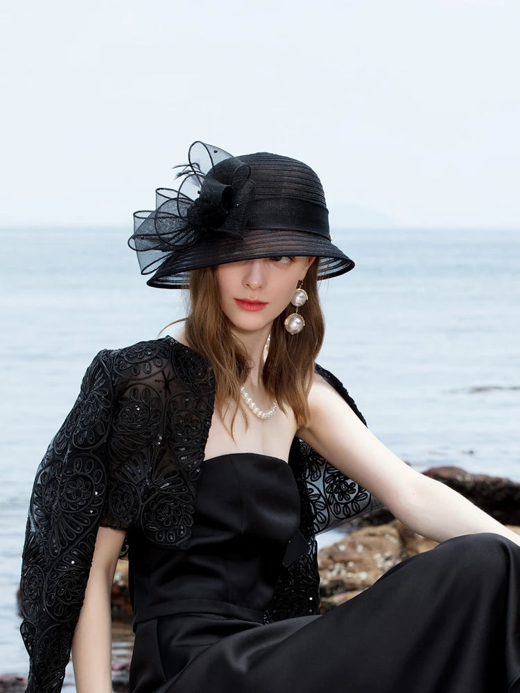 EE 1049 Spring and Summer/Original Design/Leisure/Imported Horsetail Yarn/Bowknot/Tulle Fabric Hats Headpiece/Polyester Hats