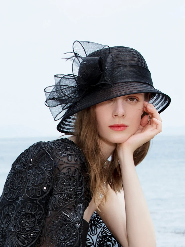 EE 1049 Spring and Summer/Original Design/Leisure/Imported Horsetail Yarn/Bowknot/Tulle Fabric Hats Headpiece/Polyester Hats