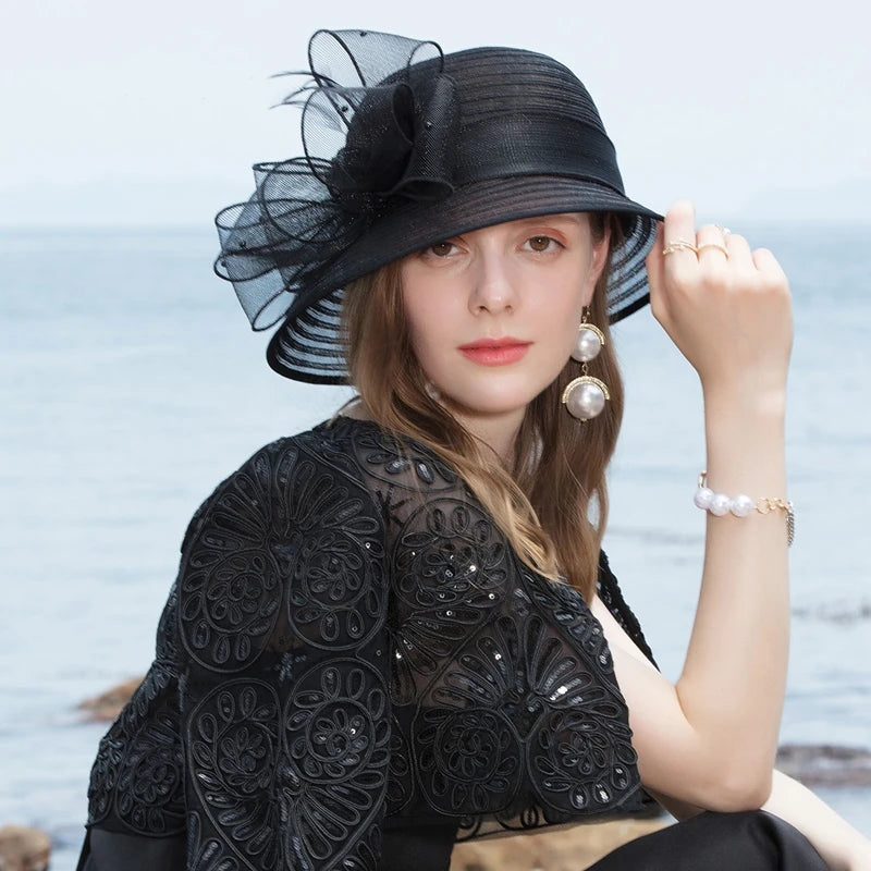 EE 1049 Spring and Summer/Original Design/Leisure/Imported Horsetail Yarn/Bowknot/Tulle Fabric Hats Headpiece/Polyester Hats