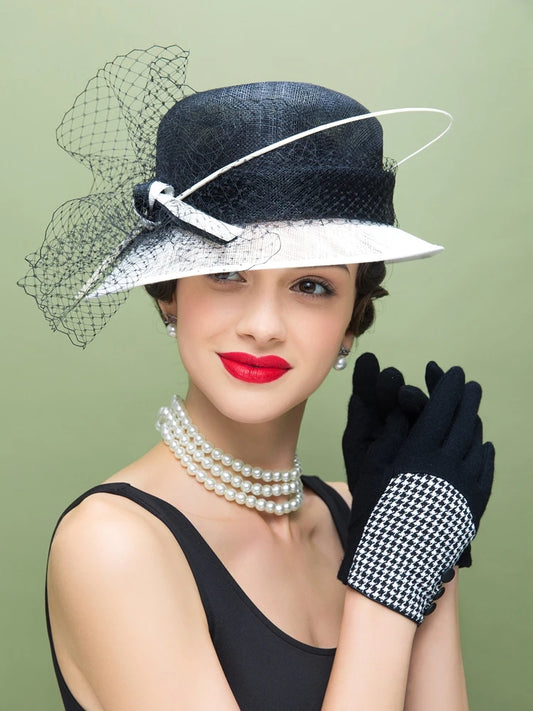 EE 1068 Spring and Summer/Elegant/Veil/Ostrich Quills/Abaca/Adjustable/Party/Evening Headpiece/Tulle Fabric Hats Headpiece