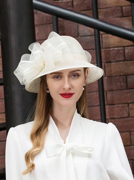 EE 1085 Spring and Summer/Elegant/Fascinators Flowers/Abaca/Evening Headpiece/Sun Protection/Tulle Fabric Hats Headpiece