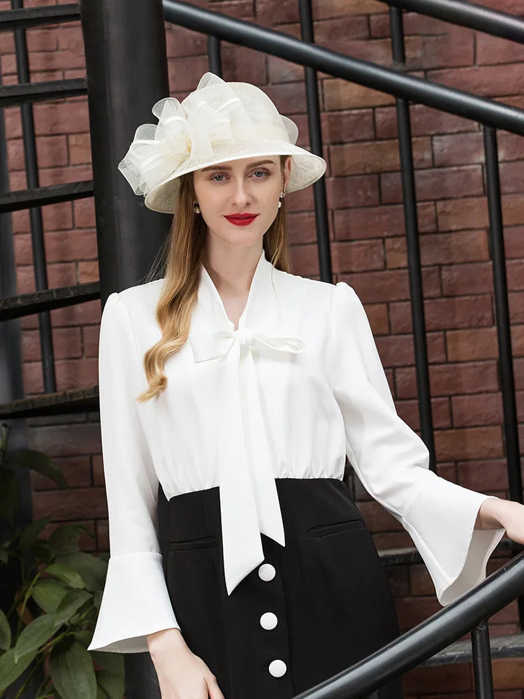 EE 1085 Spring and Summer/Elegant/Fascinators Flowers/Abaca/Evening Headpiece/Sun Protection/Tulle Fabric Hats Headpiece