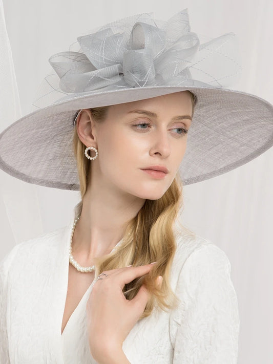 EE 1108 Spring and Summer/Delicate/Elegant/Floral/Sinamay/Adjustable/Special Occasion/Sunbonnet/Tulle Fabric Hats Headpiece