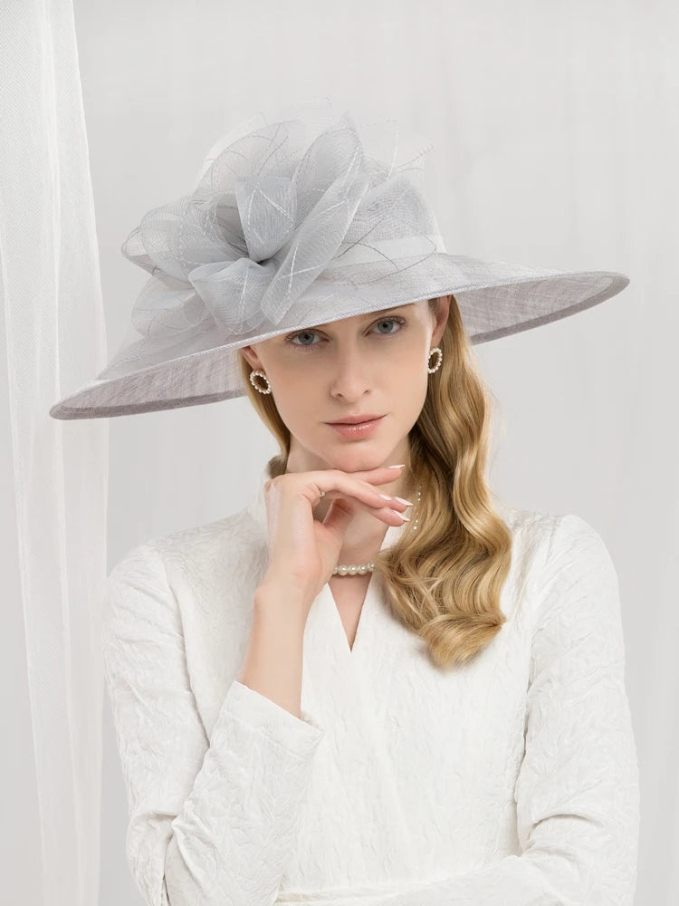 EE 1108 Spring and Summer/Delicate/Elegant/Floral/Sinamay/Adjustable/Special Occasion/Sunbonnet/Tulle Fabric Hats Headpiece
