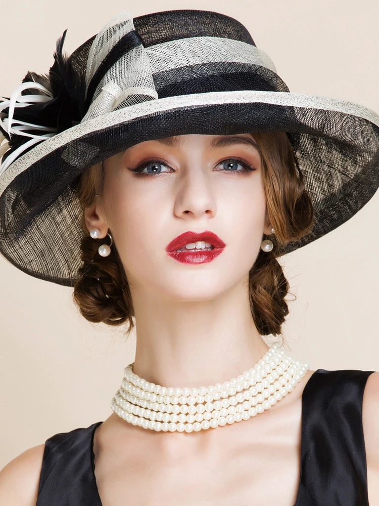 EE 1119 Spring and Summer/Bowknot/Floral/Fascinator/Stylish/Abaca/Elegant Tea Party/Sunbonnet/Tulle Fabric Hats Headpiece