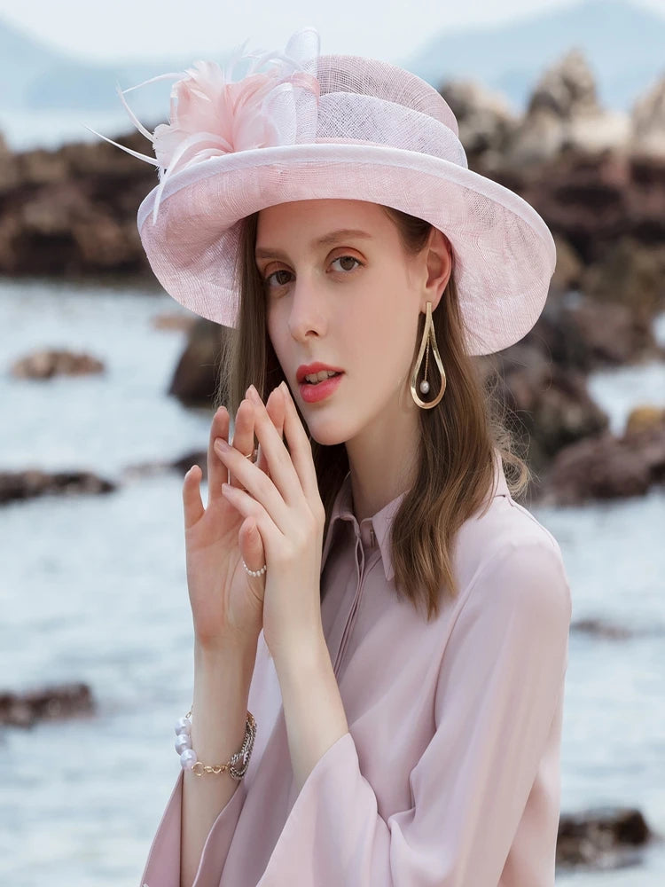 EE 1119 Spring and Summer/Bowknot/Floral/Fascinator/Stylish/Abaca/Elegant Tea Party/Sunbonnet/Tulle Fabric Hats Headpiece