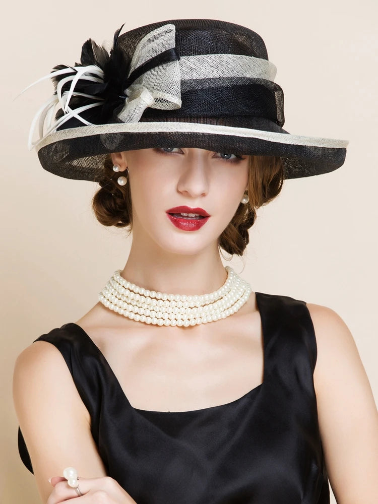 EE 1119 Spring and Summer/Bowknot/Floral/Fascinator/Stylish/Abaca/Elegant Tea Party/Sunbonnet/Tulle Fabric Hats Headpiece