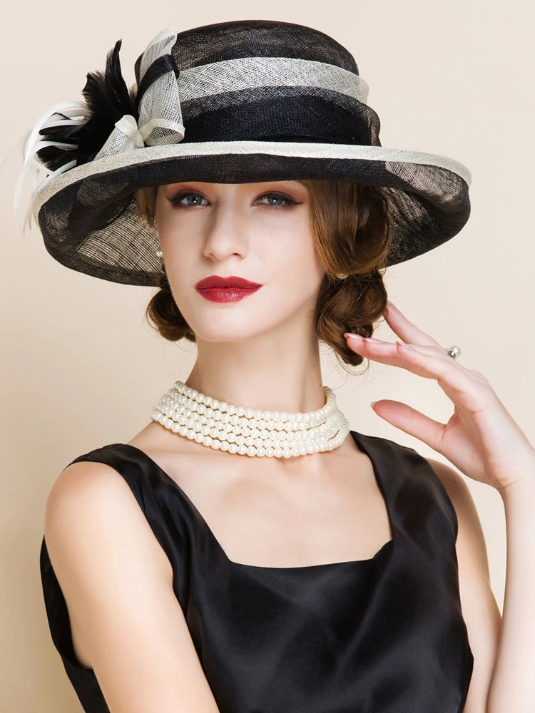 EE 1119 Spring and Summer/Bowknot/Floral/Fascinator/Stylish/Abaca/Elegant Tea Party/Sunbonnet/Tulle Fabric Hats Headpiece