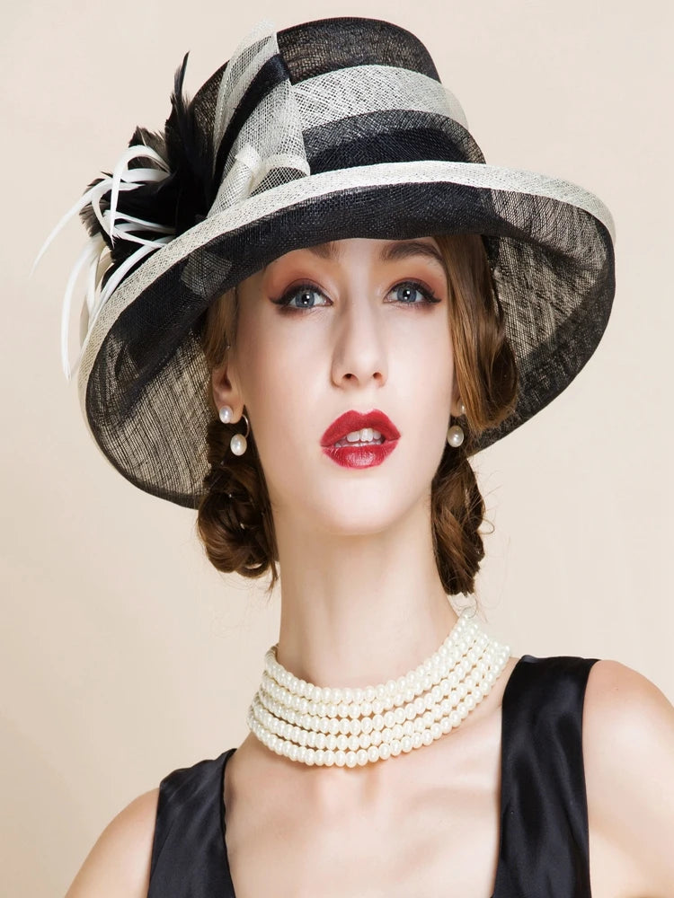 EE 1119 Spring and Summer/Bowknot/Floral/Fascinator/Stylish/Abaca/Elegant Tea Party/Sunbonnet/Tulle Fabric Hats Headpiece