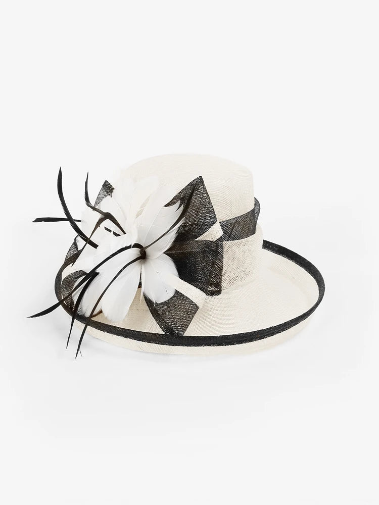 EE 1119 Spring and Summer/Bowknot/Floral/Fascinator/Stylish/Abaca/Elegant Tea Party/Sunbonnet/Tulle Fabric Hats Headpiece