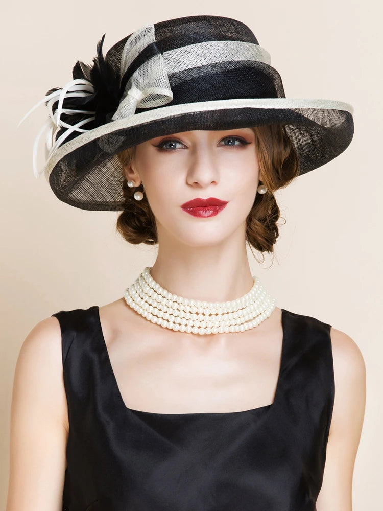 EE 1119 Spring and Summer/Bowknot/Floral/Fascinator/Stylish/Abaca/Elegant Tea Party/Sunbonnet/Tulle Fabric Hats Headpiece