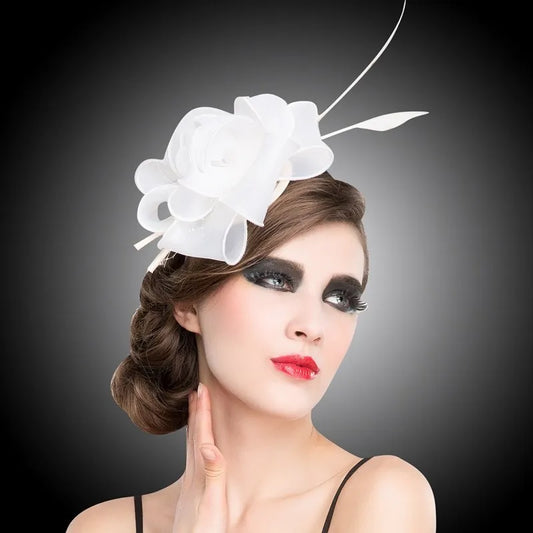 EE 2204 hat female flower feather hair hoop organza sweet hair accessories in Europe and America women's headband hairpin
