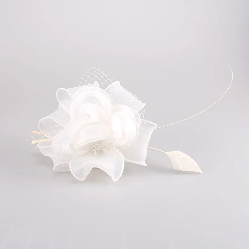 EE 2204 hat female flower feather hair hoop organza sweet hair accessories in Europe and America women's headband hairpin