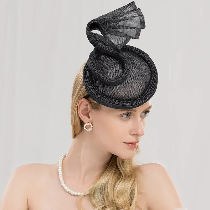 EE 2217 the party hat with a thin hair hoop royal elder sister small fan hat female British socialite party hats