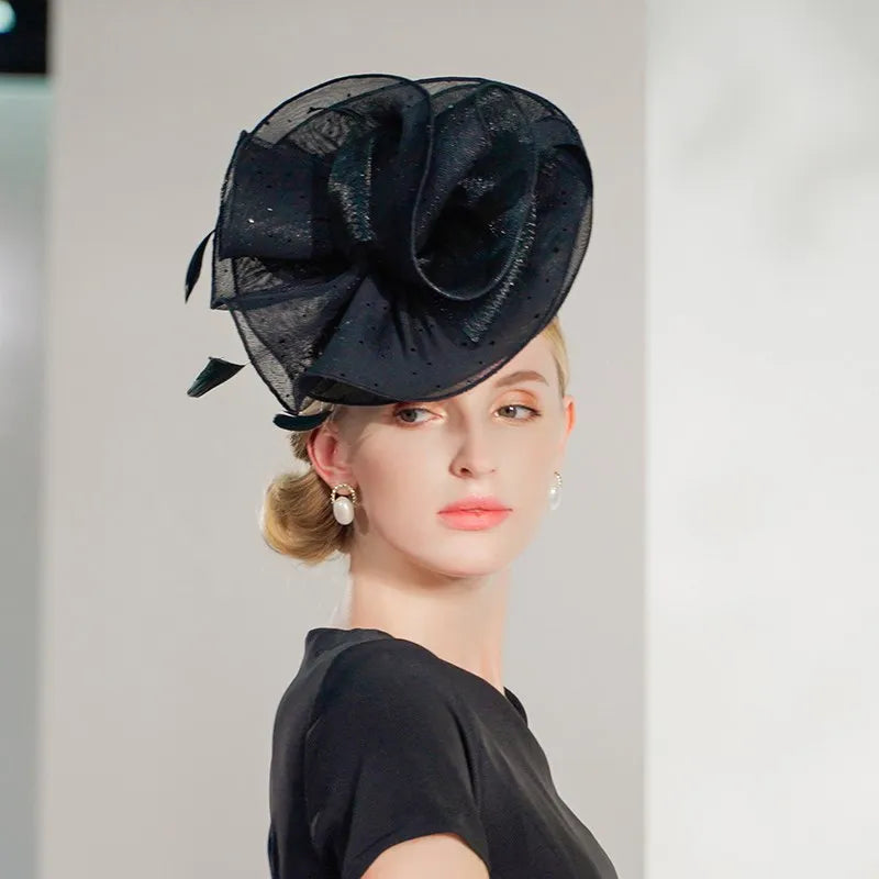 EE  2220 summer new  elegant temperament goddess flower feather no eaves and female summer hat hat