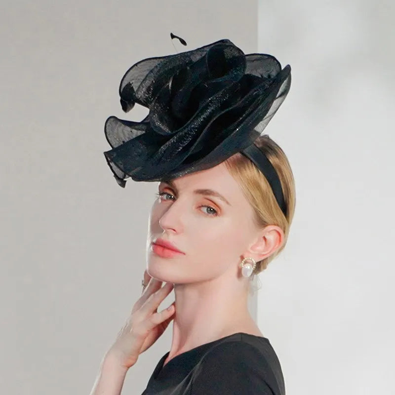 EE  2220 summer new  elegant temperament goddess flower feather no eaves and female summer hat hat