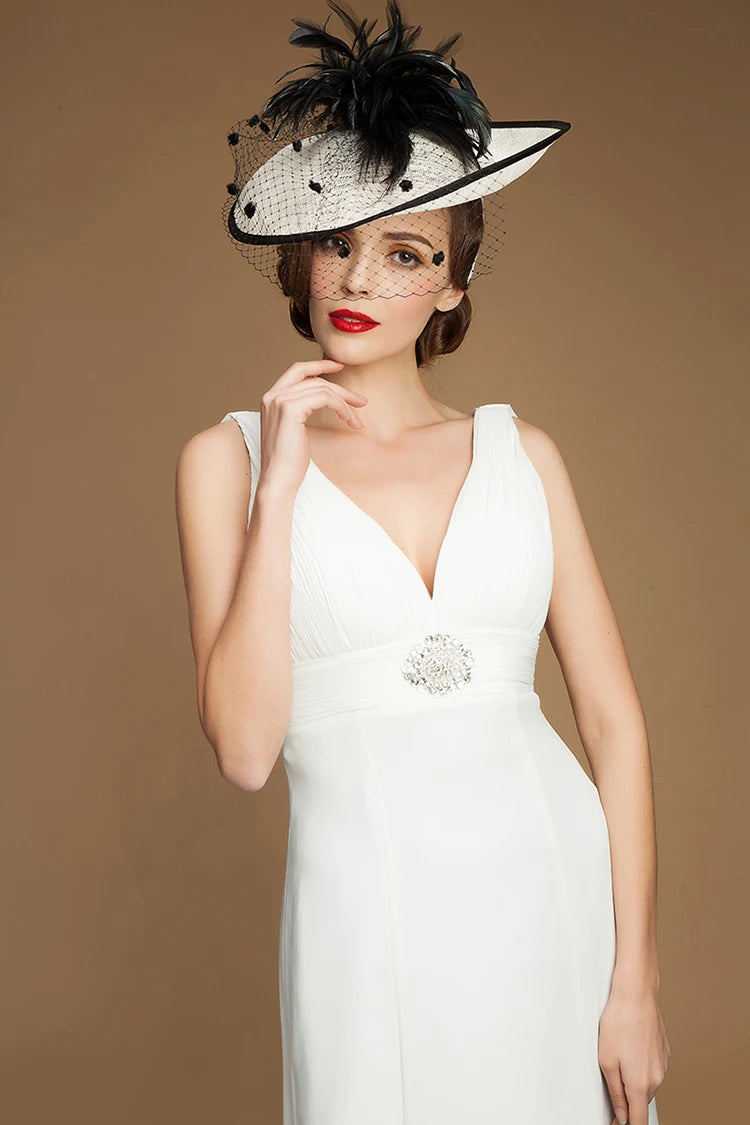 EE 2222 Spring and Summer/Stylish/Fascinator/Feather Flower/Birdcage Veil/Sinamay/Evening Headpiece/Tulle Fabric Hats Headpiece