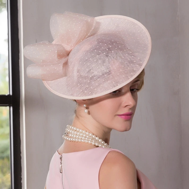 Elegant Bowknot Sinamay Cocktail/Kentucky Derby Saucer Hats/Fascinators With Headband