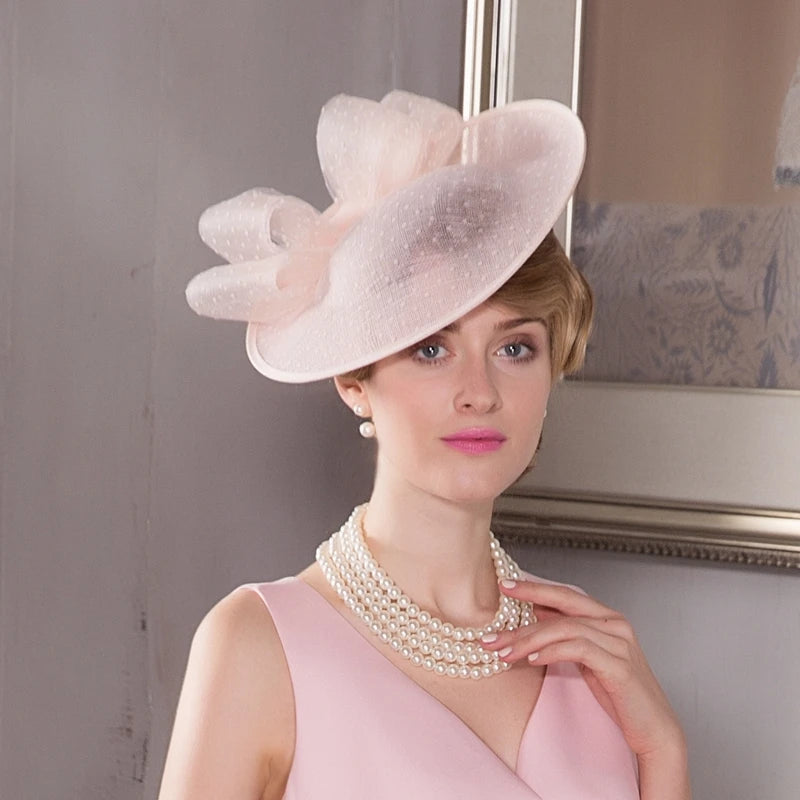 Elegant Bowknot Sinamay Cocktail/Kentucky Derby Saucer Hats/Fascinators With Headband