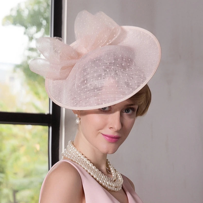 Elegant Bowknot Sinamay Cocktail/Kentucky Derby Saucer Hats/Fascinators With Headband