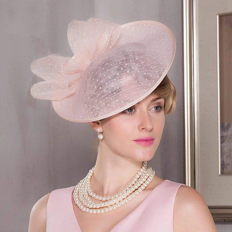 Elegant Bowknot Sinamay Cocktail/Kentucky Derby Saucer Hats/Fascinators With Headband