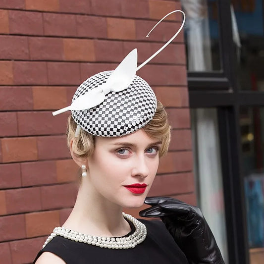 EE 2228 spring and summer new  joker banquet little hat on Europe and the United States women elegant yarn hat