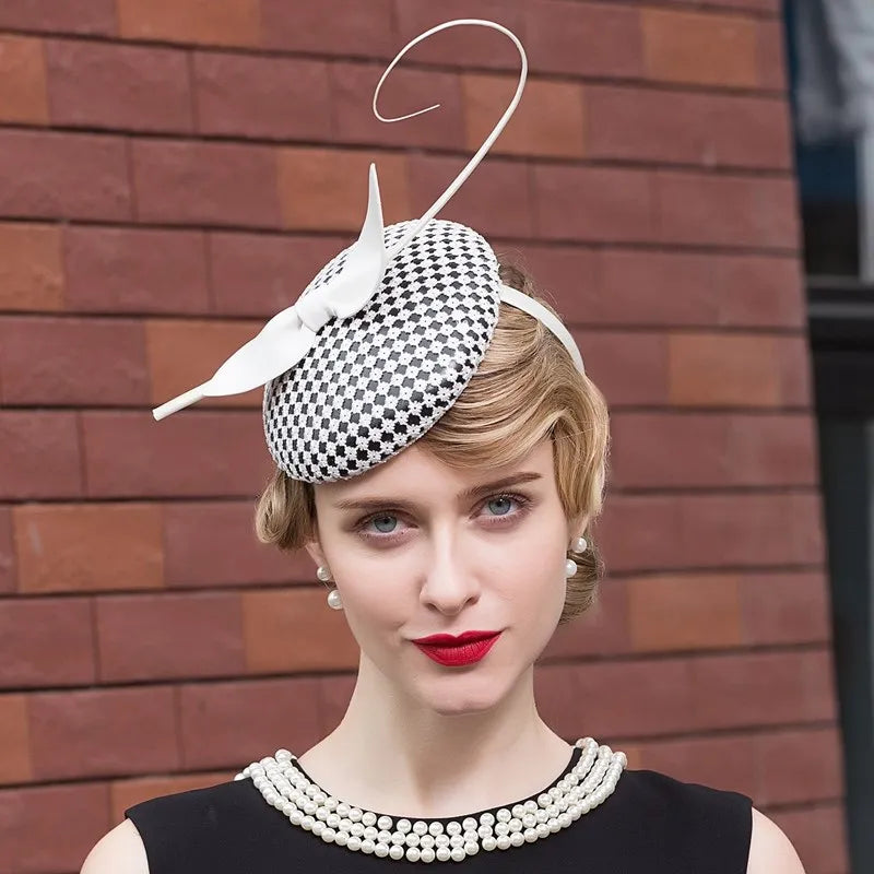 EE 2228 spring and summer new  joker banquet little hat on Europe and the United States women elegant yarn hat