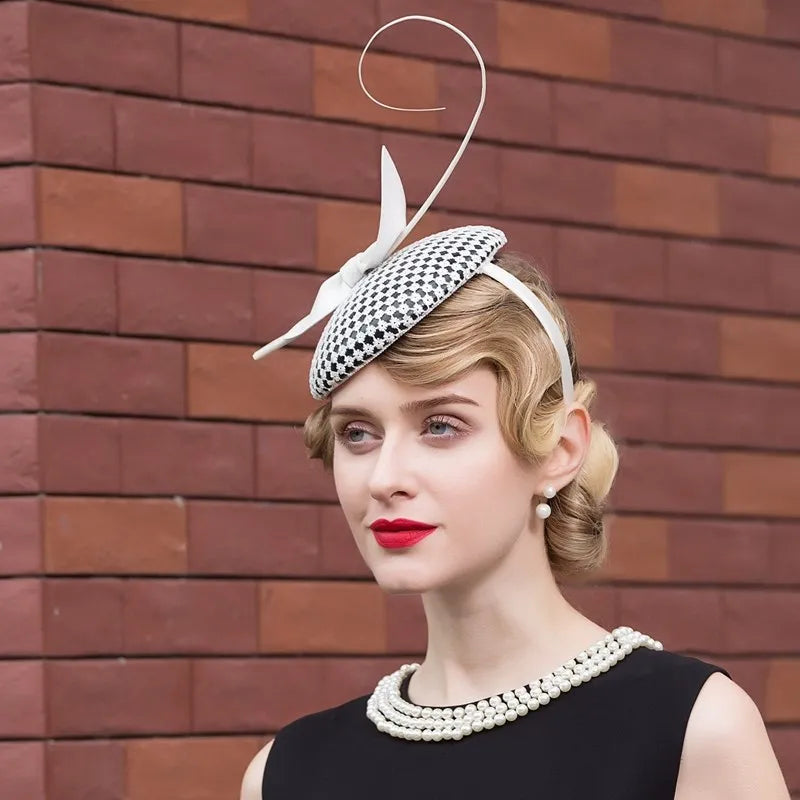 EE 2228 spring and summer new  joker banquet little hat on Europe and the United States women elegant yarn hat