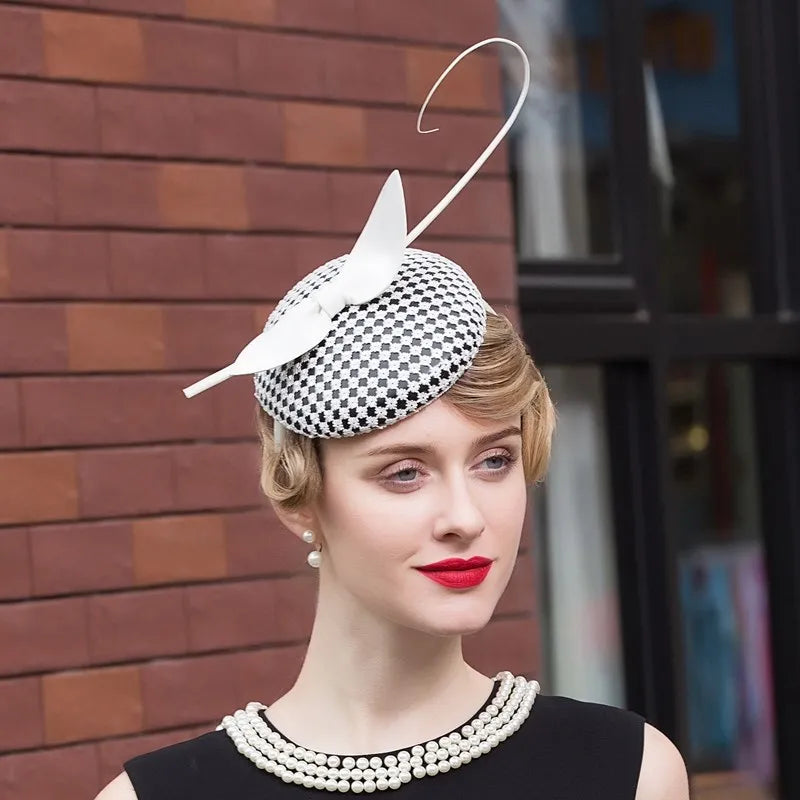 EE 2228 spring and summer new  joker banquet little hat on Europe and the United States women elegant yarn hat