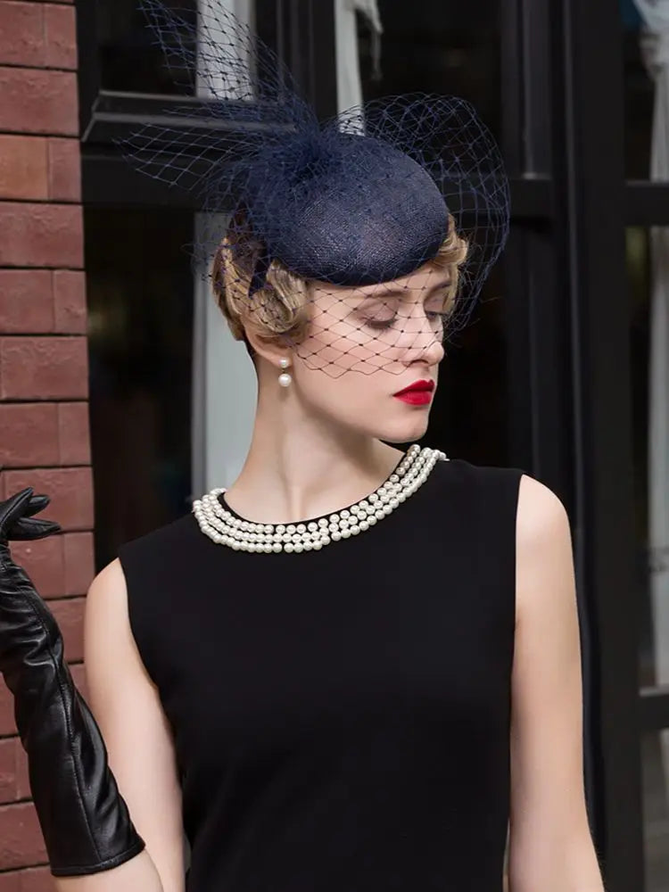 EE 2229 Spring and Summer/Abaca/Birdcage Veil/Elegant/Party/Ladies Day/Special Occasion/Sun Protection/Polyester Hats