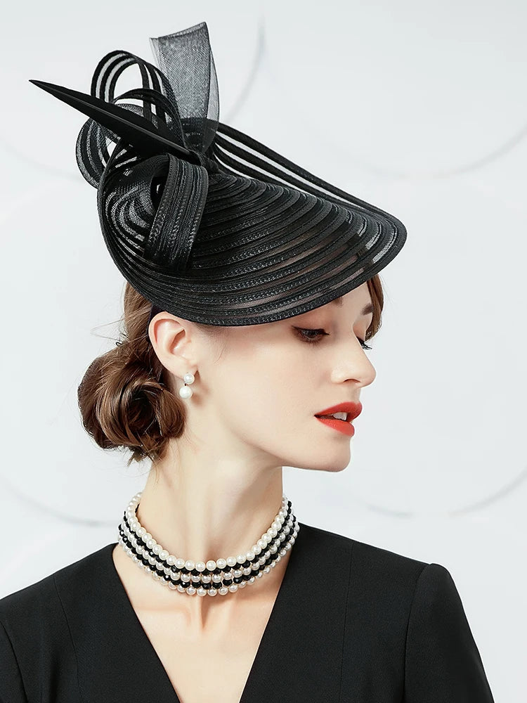 EE 2231 Spring and Summer/Bowknot/Sinamay/Elegant Feminine Style/birdcage veil/Special Occasion/Tulle Fabric Hats Headpiece