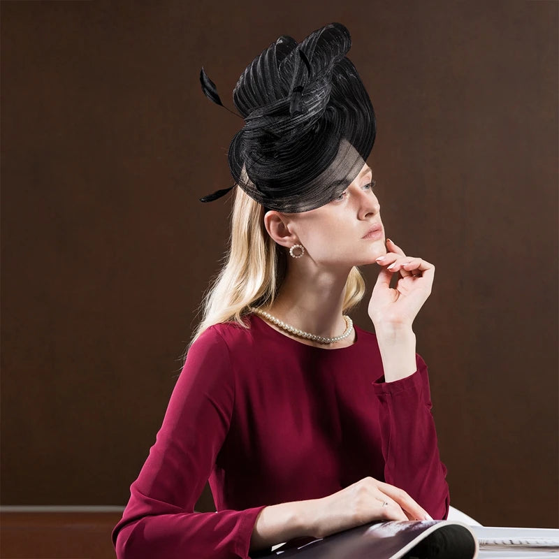 EE 2266 Spring and Summer/Original Design/Sinamay/Feather/Bowknot/Tulle/Elegant/Special Occasion/Tulle Fabric Hats Headpiece