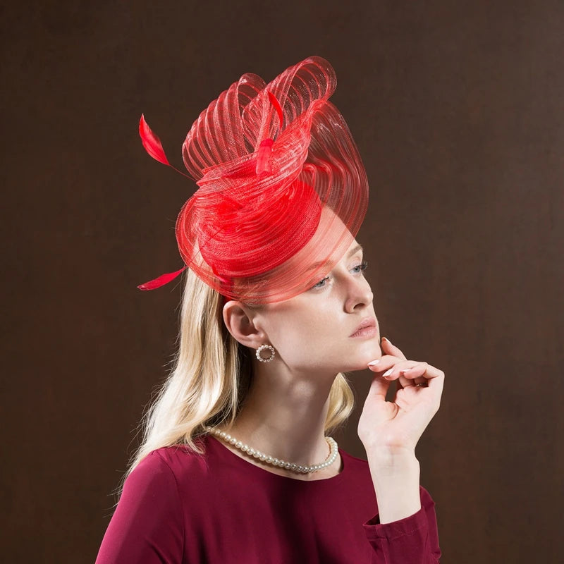 EE 2266 Spring and Summer/Original Design/Sinamay/Feather/Bowknot/Tulle/Elegant/Special Occasion/Tulle Fabric Hats Headpiece