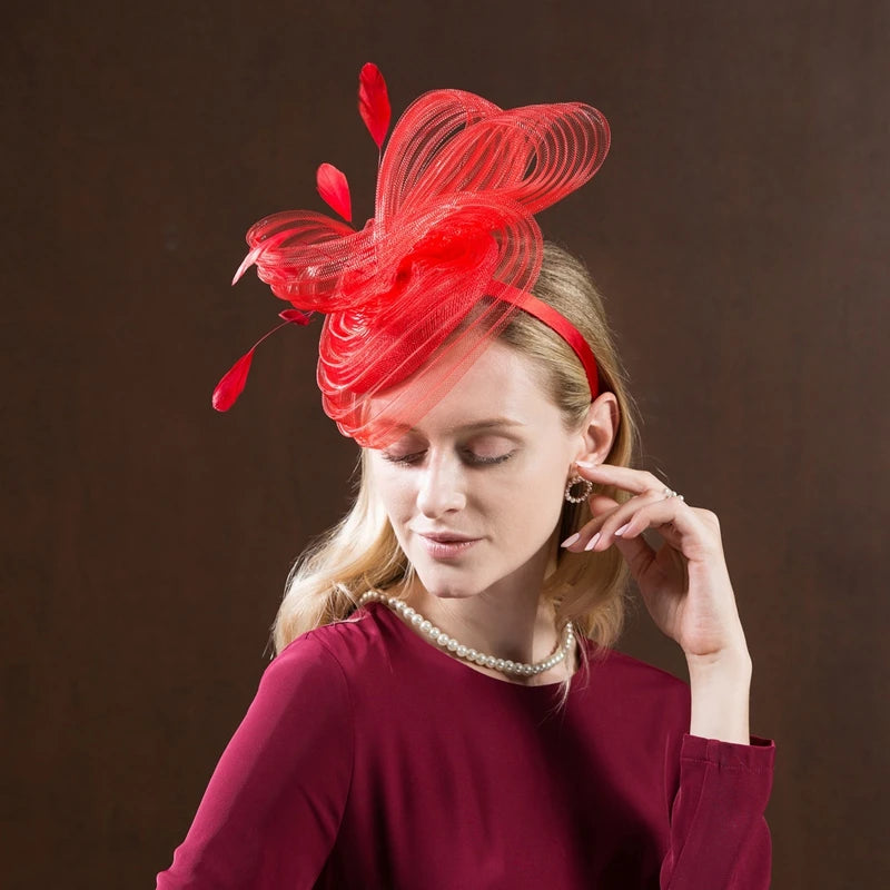 EE 2266 Spring and Summer/Original Design/Sinamay/Feather/Bowknot/Tulle/Elegant/Special Occasion/Tulle Fabric Hats Headpiece