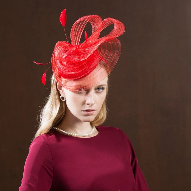 EE 2266 Spring and Summer/Original Design/Sinamay/Feather/Bowknot/Tulle/Elegant/Special Occasion/Tulle Fabric Hats Headpiece