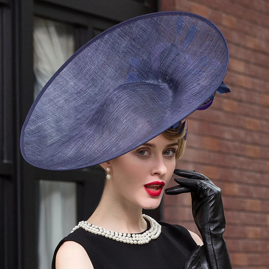 Elegant Sinamay Fascinator Hat, Floral Feather Detail, Wedding Tea Party Derby Headband 2278