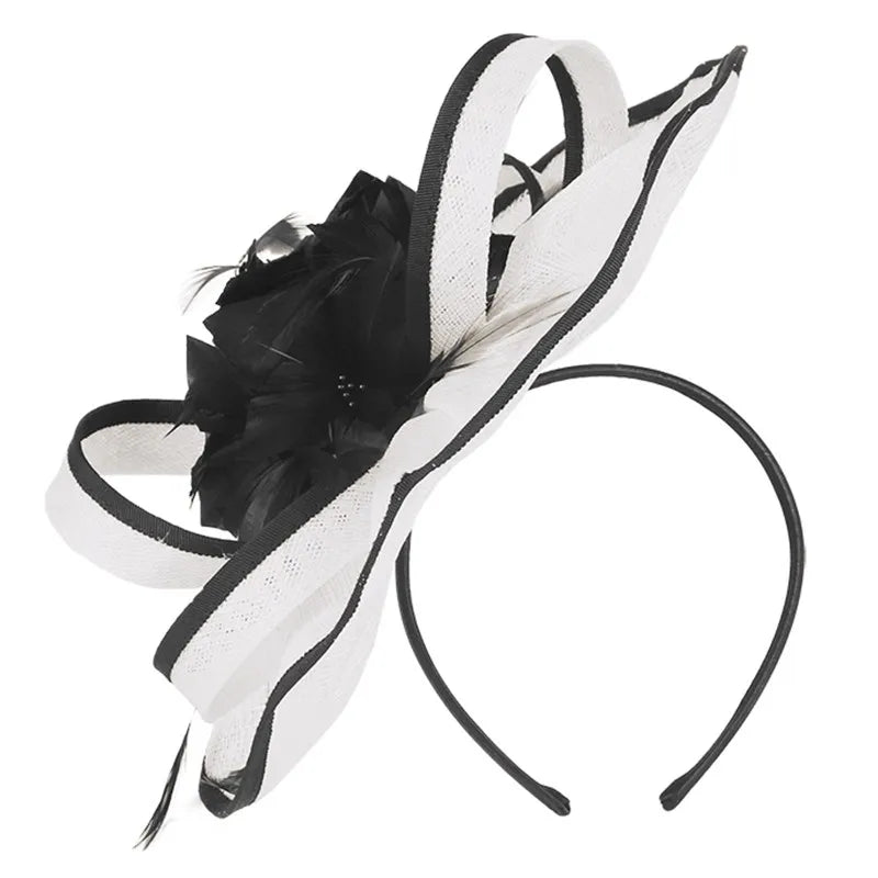 EE 2283  British  linen hat hat female elegant flowers feather yarn jockey club