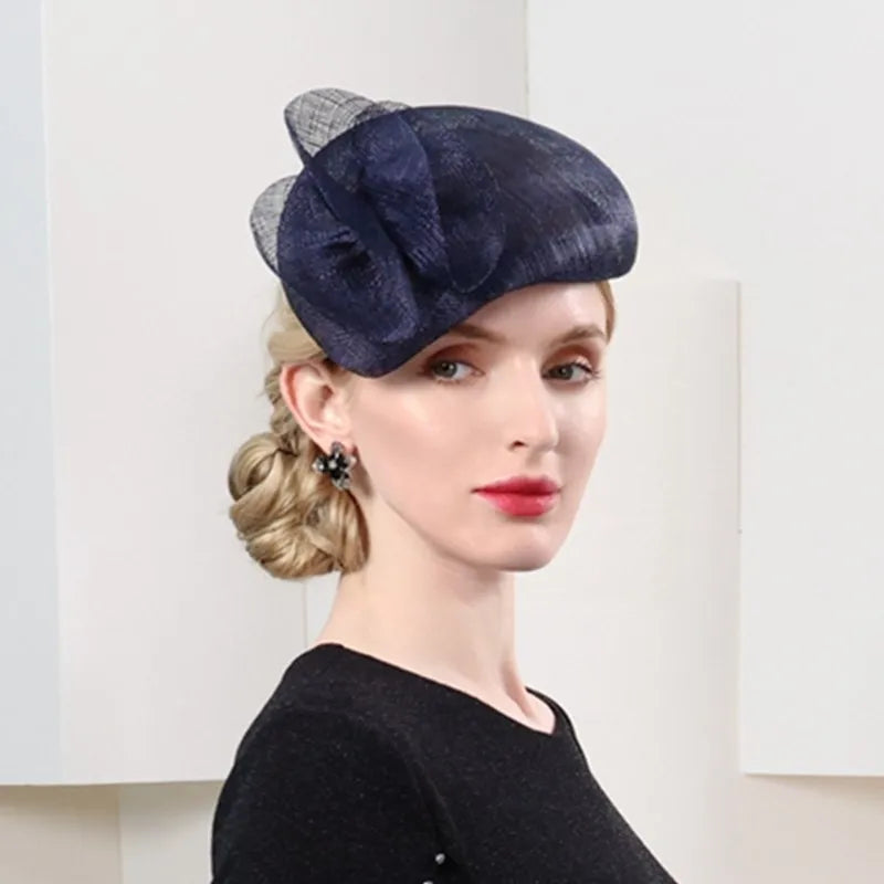 FADVES Hats Sinamay Bowler / Cloche Hat Saucer Hat Pillbox Hat Evening Party Cocktail Wedding British With Pure Color Lace Side Headpiece Headwear