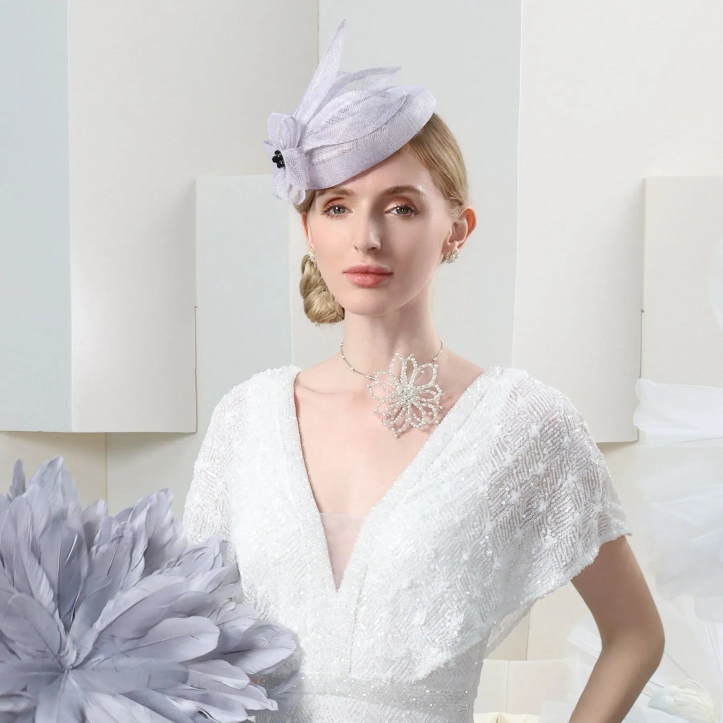 EE 2291 the new spring/summer 2023 vintage hat female flowers bud hat English party