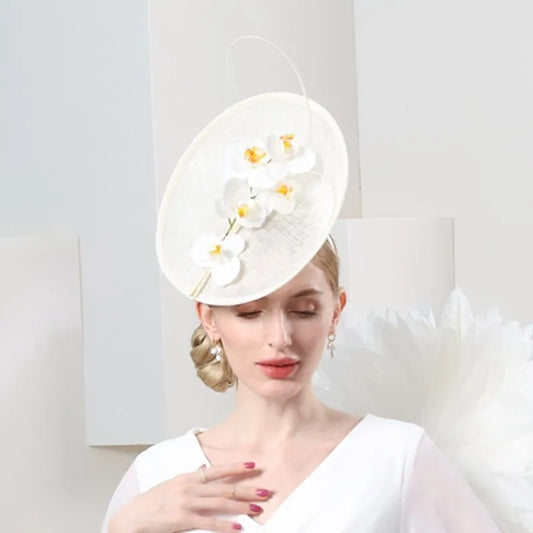 EE 2292 the new spring and summer 2023 flower feather decoration and elegant hat party travel hat girl