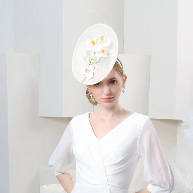 EE 2292 the new spring and summer 2023 flower feather decoration and elegant hat party travel hat girl